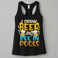 I Pee In Pools Swimming Swim Drink Beer I Pee In Pools Womens Tank Top