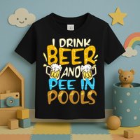 I Pee In Pools Swimming Swim Drink Beer I Pee In Pools Toddler T-Shirt