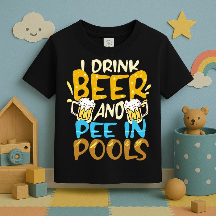 I Pee In Pools Swimming Swim Drink Beer I Pee In Pools Toddler T-Shirt