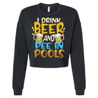 I Pee In Pools Swimming Swim Drink Beer I Pee In Pools Cropped Pullover Crew