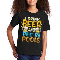 I Pee In Pools Swimming Swim Drink Beer I Pee In Pools Kids T-Shirt