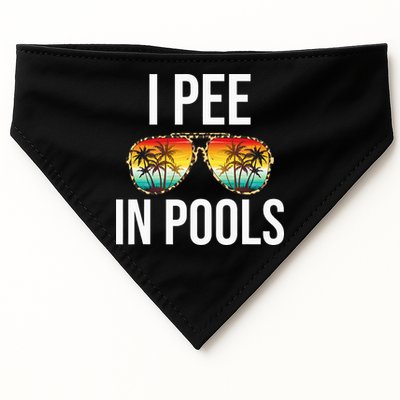 I Pee In Pools Funny Sarcastic Sayings Swim Swimmer Vacation USA-Made Doggie Bandana