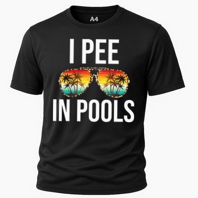 I Pee In Pools Funny Sarcastic Sayings Swim Swimmer Vacation Performance Shirt