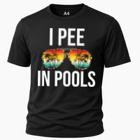 I Pee In Pools Funny Sarcastic Sayings Swim Swimmer Vacation Performance Shirt
