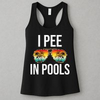 I Pee In Pools Funny Sarcastic Sayings Swim Swimmer Vacation Womens Tank Top