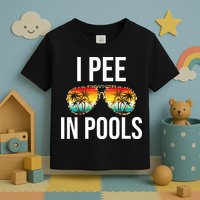 I Pee In Pools Funny Sarcastic Sayings Swim Swimmer Vacation Toddler T-Shirt