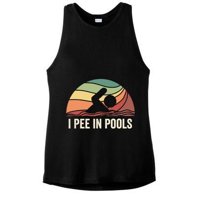 I Pee In Pools Swimming Swim Vacation I Pee In Pools Ladies PosiCharge Tri-Blend Wicking Tank