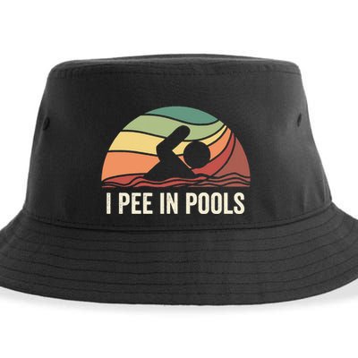 I Pee In Pools Swimming Swim Vacation I Pee In Pools Sustainable Bucket Hat