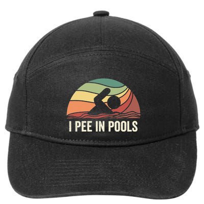 I Pee In Pools Swimming Swim Vacation I Pee In Pools 7-Panel Snapback Hat