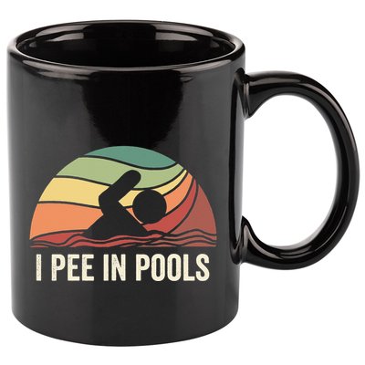I Pee In Pools Swimming Swim Vacation I Pee In Pools 11oz C Handle Ceramic Mug