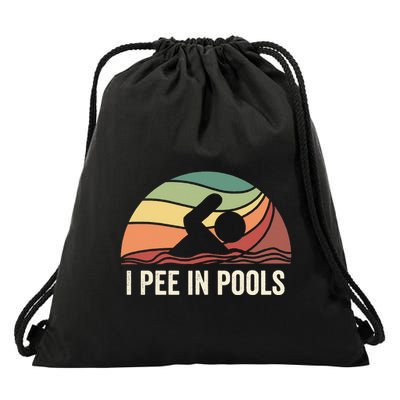 I Pee In Pools Swimming Swim Vacation I Pee In Pools Drawstring Bag