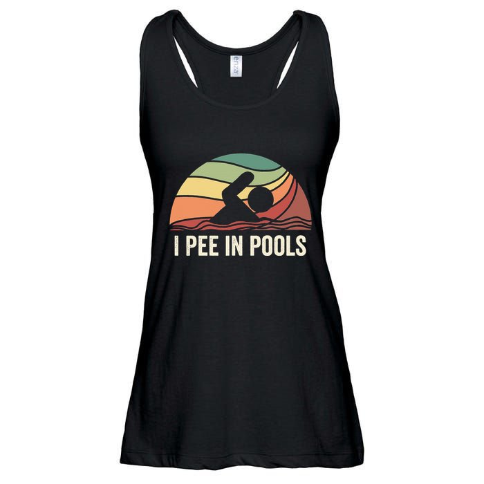 I Pee In Pools Swimming Swim Vacation I Pee In Pools Ladies Essential Flowy Tank
