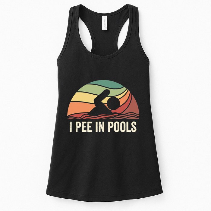 I Pee In Pools Swimming Swim Vacation I Pee In Pools Womens Tank Top