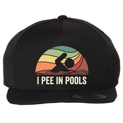 I Pee In Pools Swimming Swim Vacation I Pee In Pools Wool Snapback Cap