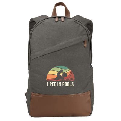 I Pee In Pools Swimming Swim Vacation I Pee In Pools Cotton Canvas Backpack