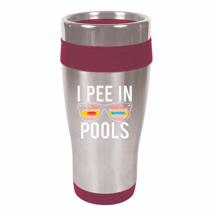 I Pee In Pools 16oz Travel Tumbler