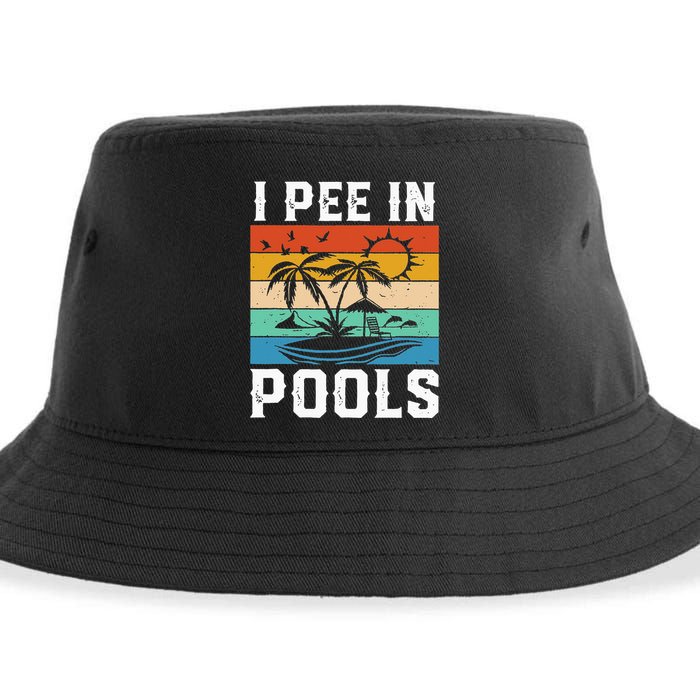 I Pee in Pools Funny Sayings for Pools Swimming Sustainable Bucket Hat