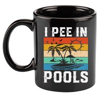 I Pee in Pools Funny Sayings for Pools Swimming 11oz C Handle Ceramic Mug