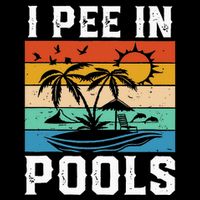 I Pee in Pools Funny Sayings for Pools Swimming Flatbill Hat