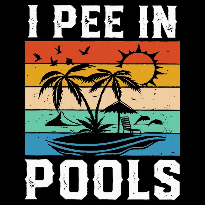 I Pee in Pools Funny Sayings for Pools Swimming Flatbill Hat