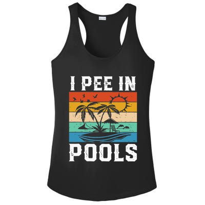 I Pee in Pools Funny Sayings for Pools Swimming Ladies PosiCharge Competitor Racerback Tank