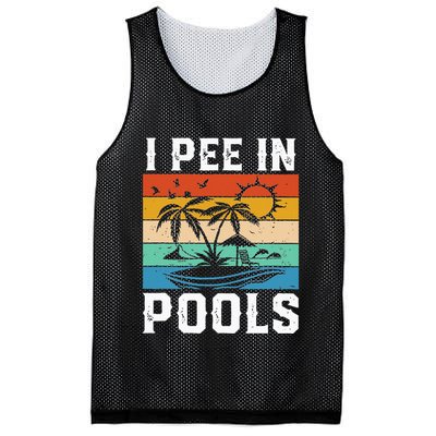 I Pee in Pools Funny Sayings for Pools Swimming Mesh Reversible Basketball Jersey Tank