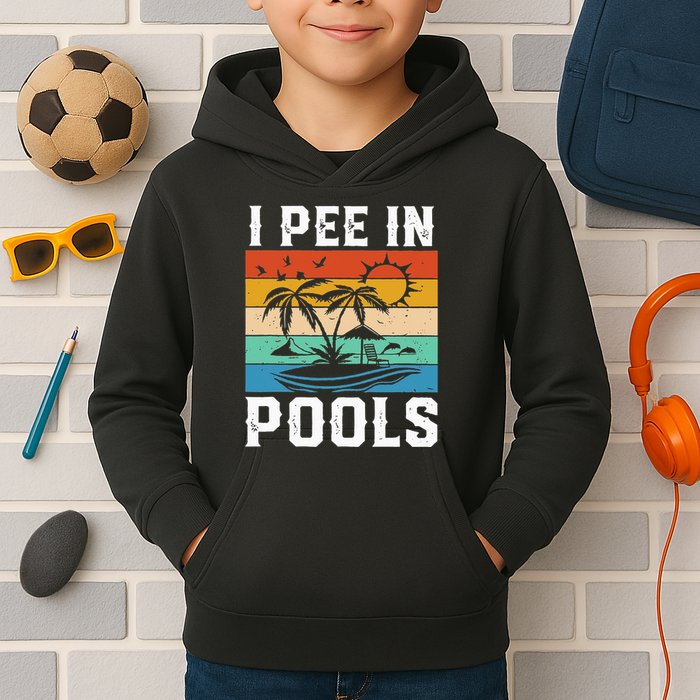 I Pee in Pools Funny Sayings for Pools Swimming Kids Hoodie