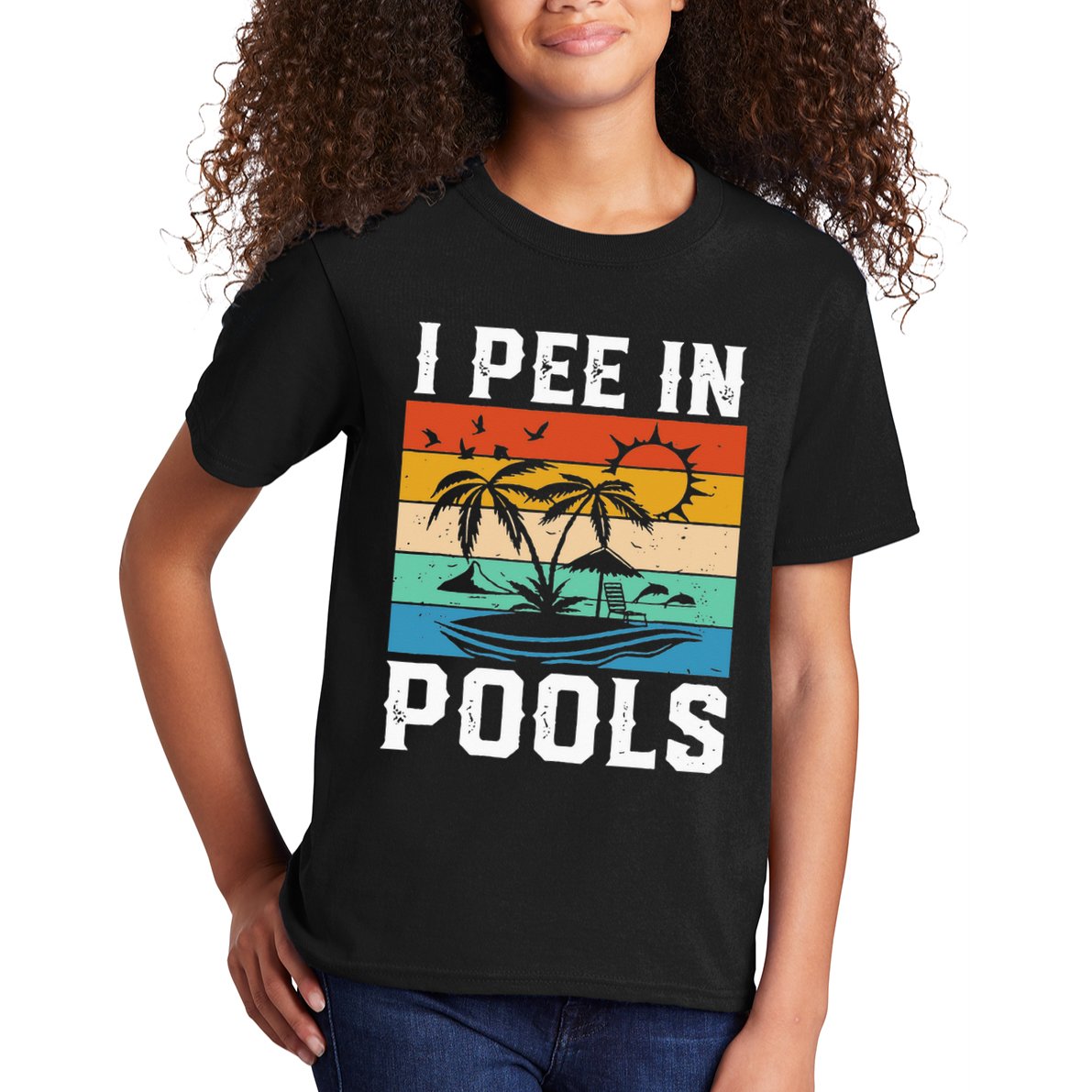 I Pee in Pools Funny Sayings for Pools Swimming Kids T-Shirt