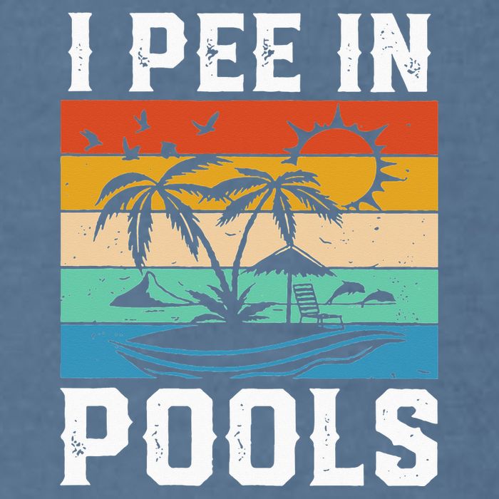 I Pee in Pools Funny Sayings for Pools Swimming Garment-Dyed Sweatshirt