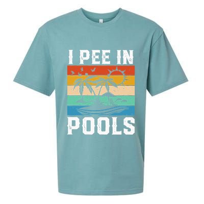 I Pee in Pools Funny Sayings for Pools Swimming Sueded Cloud Jersey T-Shirt