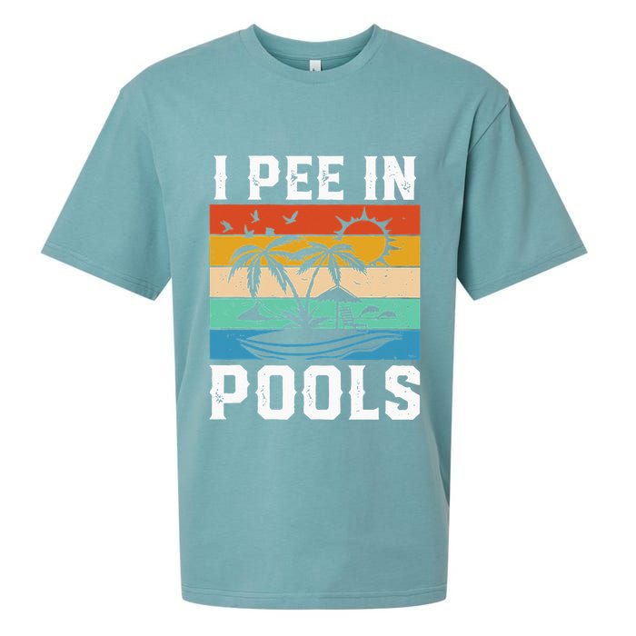 I Pee in Pools Funny Sayings for Pools Swimming Sueded Cloud Jersey T-Shirt