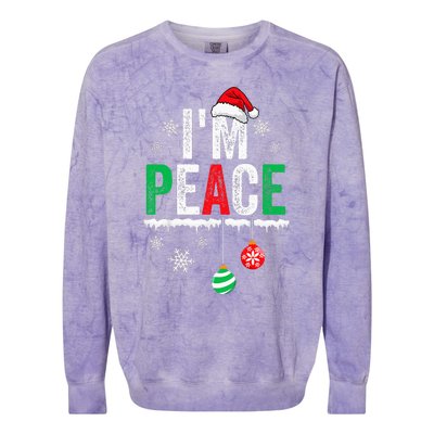 IM Peace I Come In Peace Funny Matching Couple Christmas Colorblast Crewneck Sweatshirt