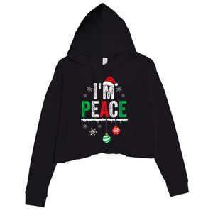 IM Peace I Come In Peace Funny Matching Couple Christmas Crop Fleece Hoodie