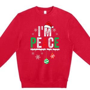 IM Peace I Come In Peace Funny Matching Couple Christmas Premium Crewneck Sweatshirt