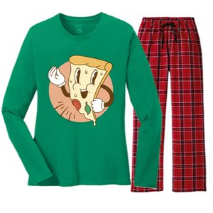 Italian Pizza Women's Long Sleeve Flannel Pajama Set 