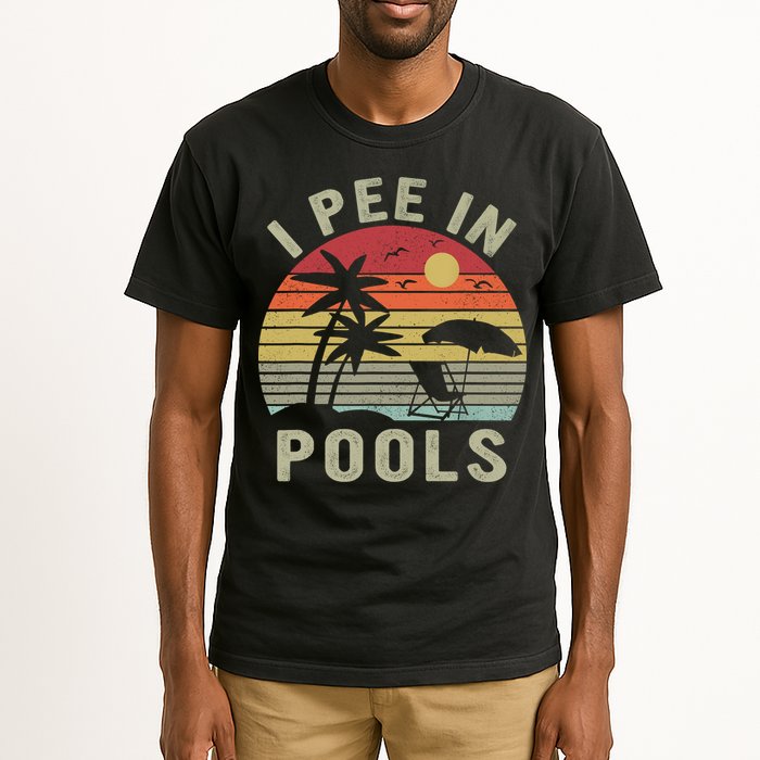I Pee In Pools Sarcastic Sayings For Pools Lovers Retro Tall T-Shirt