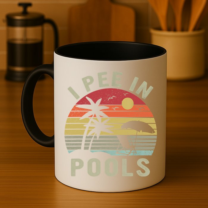 I Pee In Pools Sarcastic Sayings For Pools Lovers Retro Mug