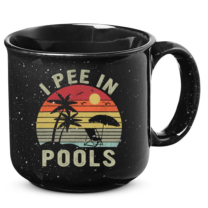 I Pee In Pools Sarcastic Sayings For Pools Lovers Retro 15oz Campfire Ceramic Mug