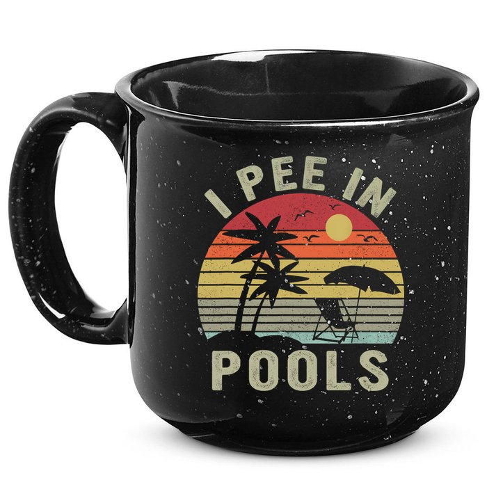 I Pee In Pools Sarcastic Sayings For Pools Lovers Retro 15oz Campfire Ceramic Mug