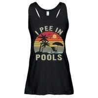 I Pee In Pools Sarcastic Sayings For Pools Lovers Retro Ladies Essential Flowy Tank