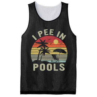 I Pee In Pools Sarcastic Sayings For Pools Lovers Retro Mesh Reversible Basketball Jersey Tank