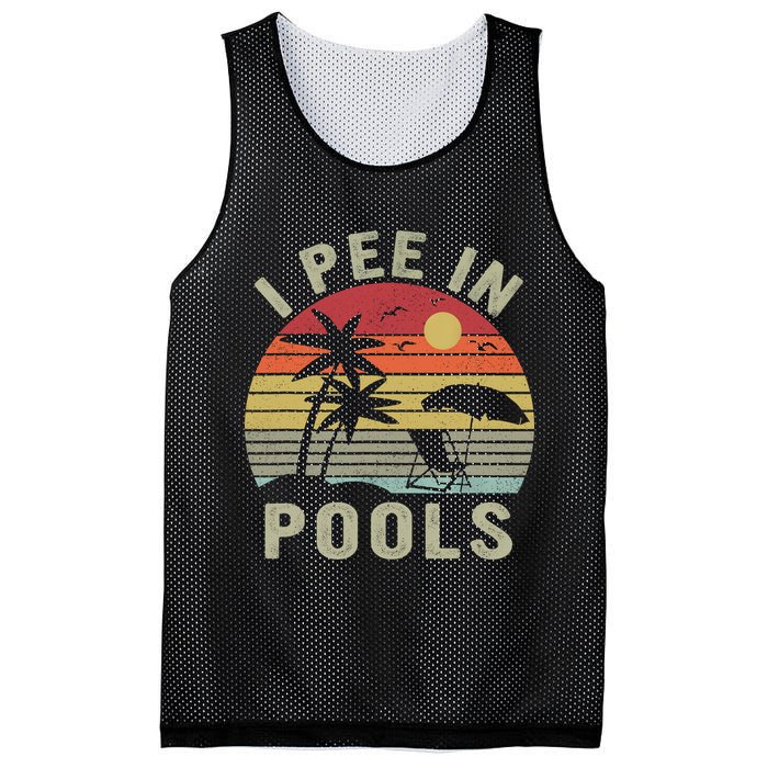I Pee In Pools Sarcastic Sayings For Pools Lovers Retro Mesh Reversible Basketball Jersey Tank