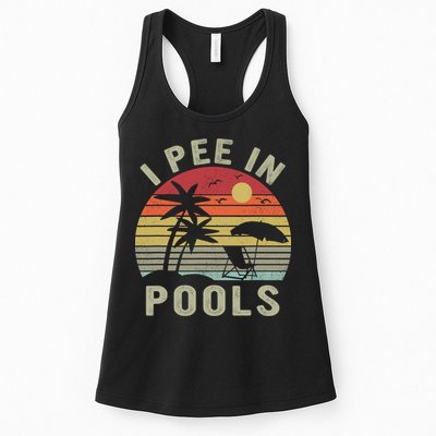 I Pee In Pools Sarcastic Sayings For Pools Lovers Retro Womens Tank Top