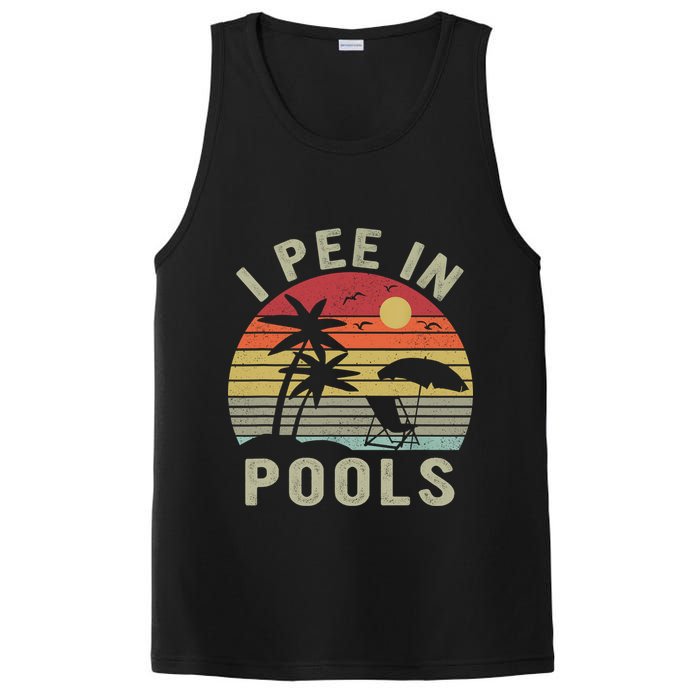 I Pee In Pools Sarcastic Sayings For Pools Lovers Retro PosiCharge Competitor Tank