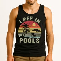 I Pee In Pools Sarcastic Sayings For Pools Lovers Retro Tank Top