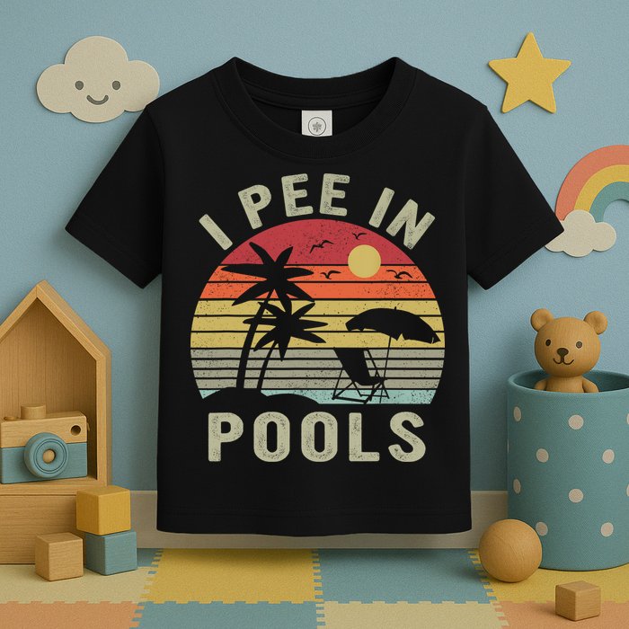 I Pee In Pools Sarcastic Sayings For Pools Lovers Retro Toddler T-Shirt