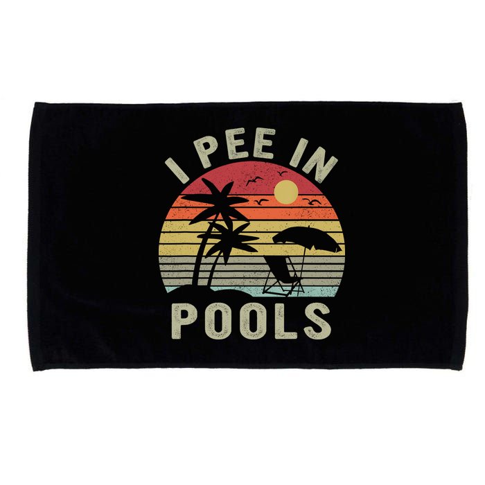I Pee In Pools Sarcastic Sayings For Pools Lovers Retro Microfiber Hand Towel