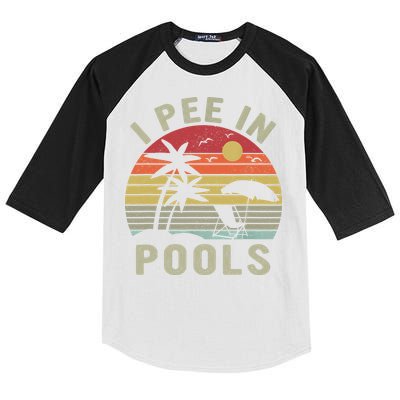 I Pee In Pools Sarcastic Sayings For Pools Lovers Retro Kids Colorblock Raglan Jersey