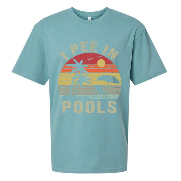 I Pee In Pools Sarcastic Sayings For Pools Lovers Retro Sueded Cloud Jersey T-Shirt
