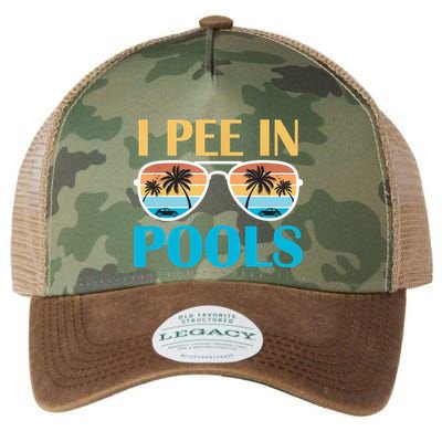 I Pee In Pools Funny Jokes Sarcastic Sayings Legacy Tie Dye Trucker Hat